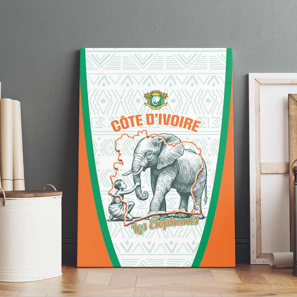 Ivory Coast Football Canvas Wall Art 2026 Cote d'Ivoire Les Elephants White Version - Wonder Print Shop