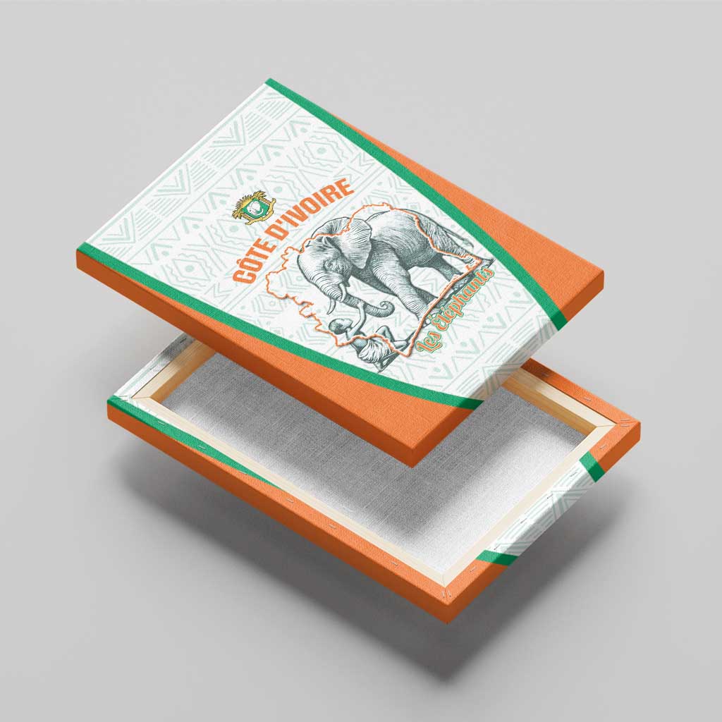 Ivory Coast Football Canvas Wall Art 2026 Cote d'Ivoire Les Elephants White Version - Wonder Print Shop
