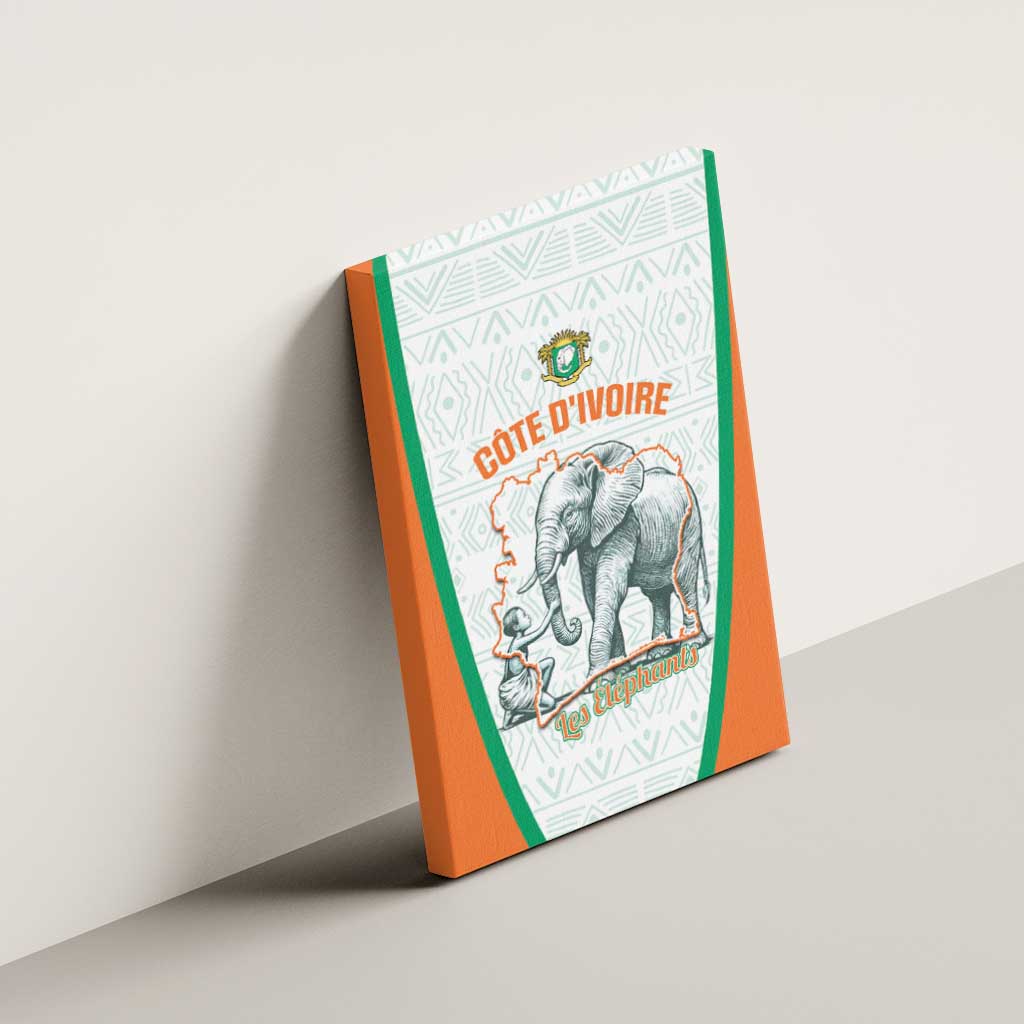 Ivory Coast Football Canvas Wall Art 2026 Cote d'Ivoire Les Elephants White Version - Wonder Print Shop