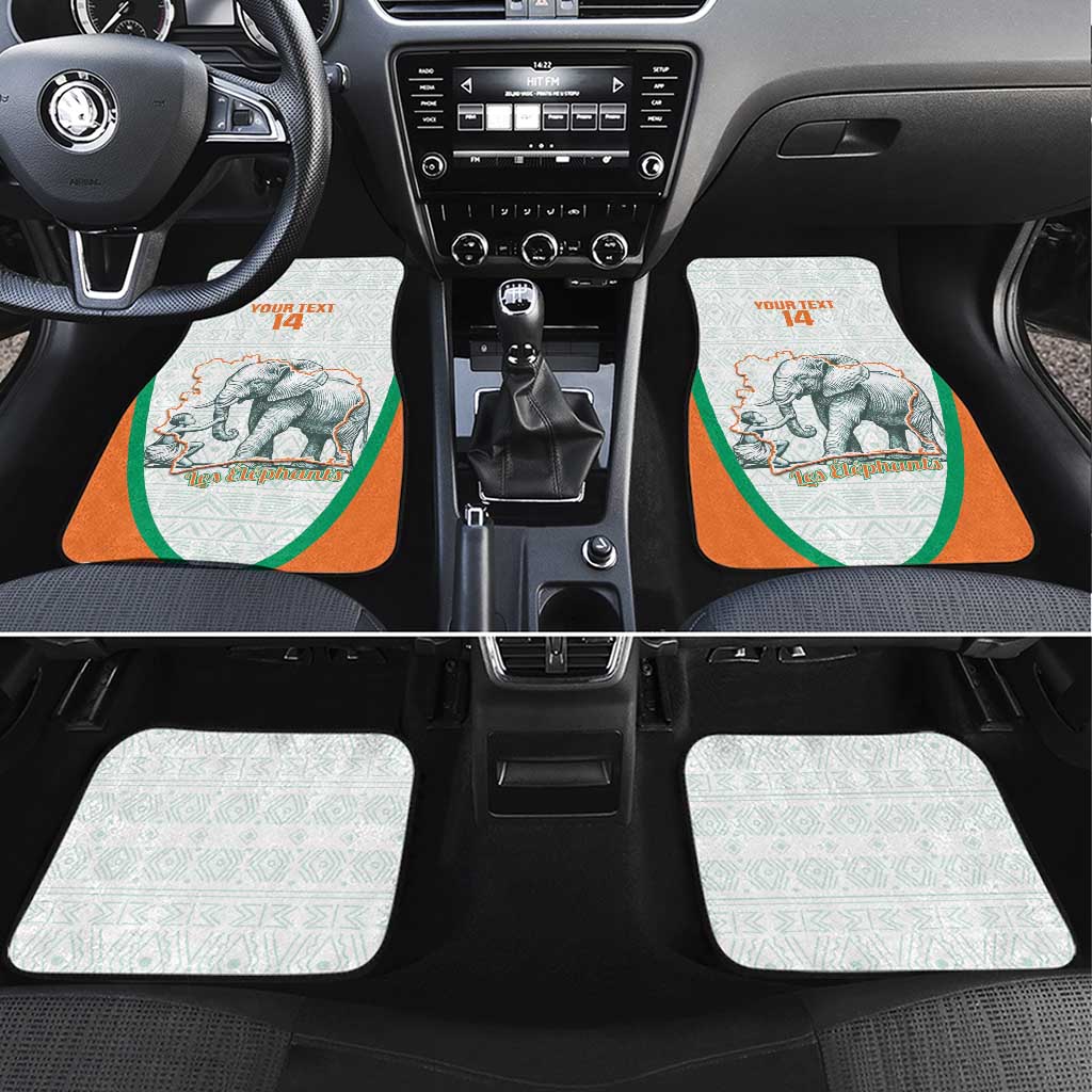 Custom Ivory Coast Football Car Mats 2026 Cote d'Ivoire Les Elephants White Version - Wonder Print Shop