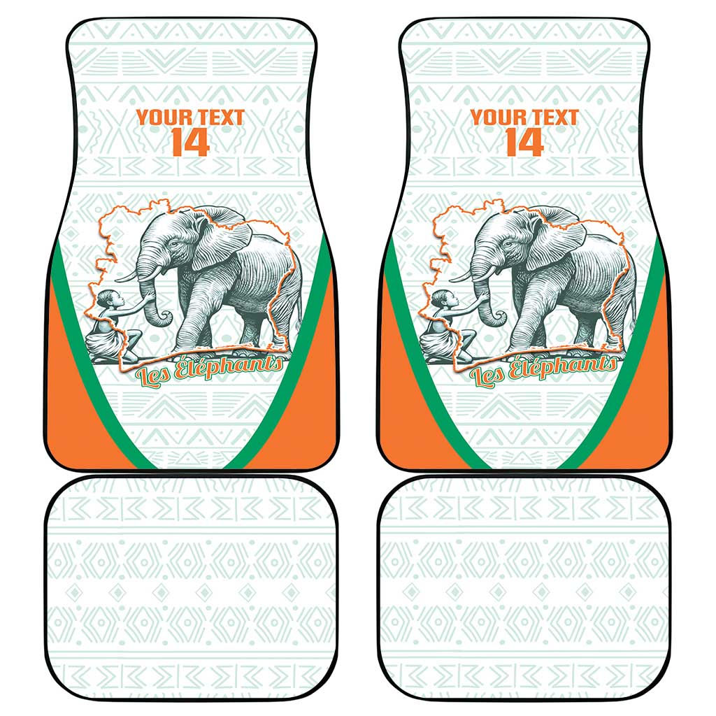Custom Ivory Coast Football Car Mats 2026 Cote d'Ivoire Les Elephants White Version - Wonder Print Shop