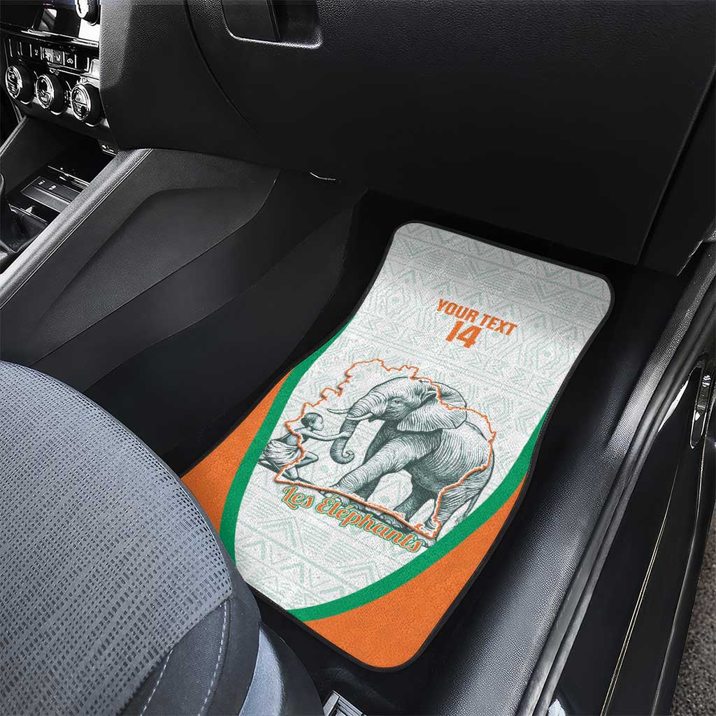 Custom Ivory Coast Football Car Mats 2026 Cote d'Ivoire Les Elephants White Version - Wonder Print Shop