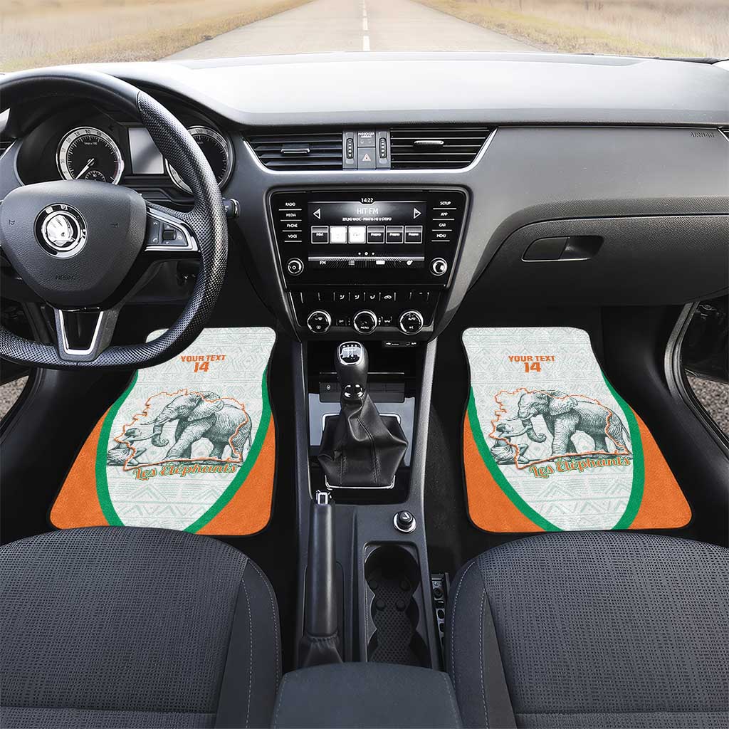Custom Ivory Coast Football Car Mats 2026 Cote d'Ivoire Les Elephants White Version - Wonder Print Shop