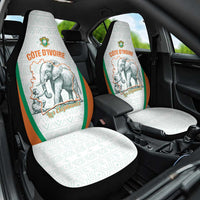 Ivory Coast Football Car Seat Cover 2026 Cote d'Ivoire Les Elephants White Version - Wonder Print Shop