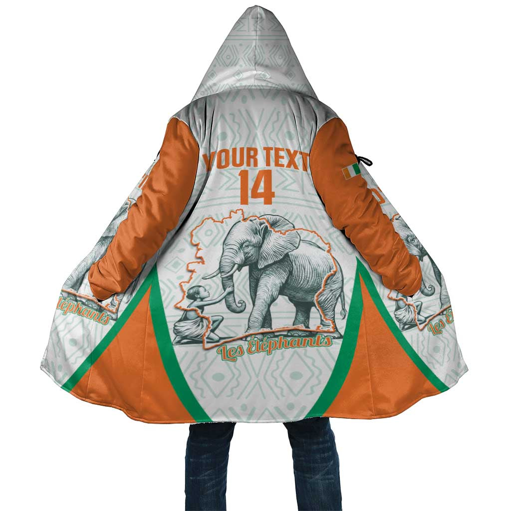 Custom Ivory Coast Football Cloak 2026 Cote d'Ivoire Les Elephants White Version - Wonder Print Shop