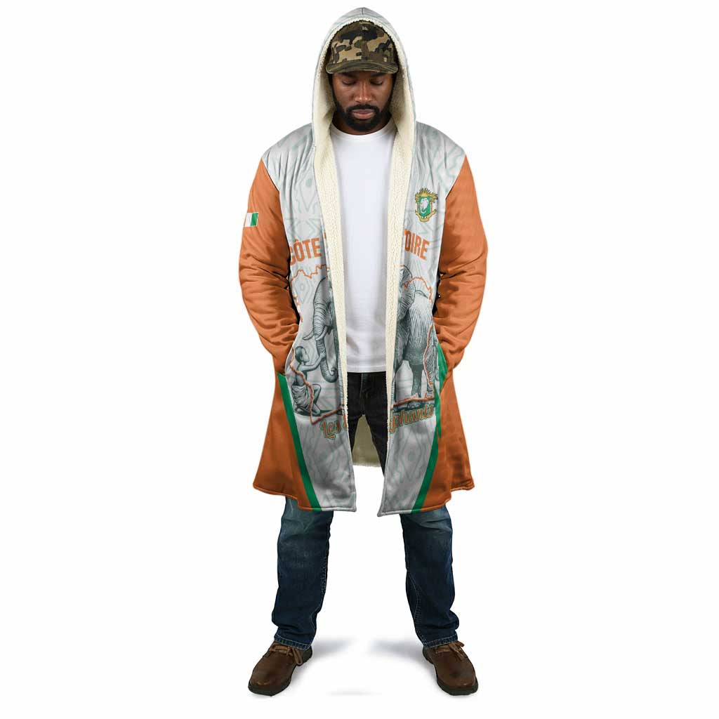 Custom Ivory Coast Football Cloak 2026 Cote d'Ivoire Les Elephants White Version - Wonder Print Shop