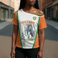 Custom Ivory Coast Football Cross Shoulder Shirt 2026 Cote d'Ivoire Les Elephants White Version - Wonder Print Shop