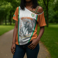 Custom Ivory Coast Football Cross Shoulder Shirt 2026 Cote d'Ivoire Les Elephants White Version - Wonder Print Shop