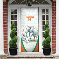 Custom Ivory Coast Football Door Cover 2026 Cote d'Ivoire Les Elephants White Version - Wonder Print Shop