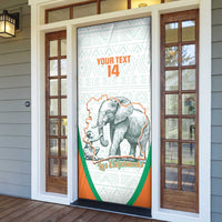 Custom Ivory Coast Football Door Cover 2026 Cote d'Ivoire Les Elephants White Version - Wonder Print Shop