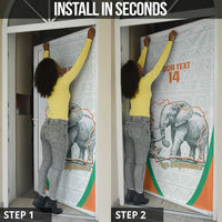 Custom Ivory Coast Football Door Cover 2026 Cote d'Ivoire Les Elephants White Version - Wonder Print Shop