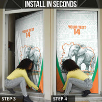 Custom Ivory Coast Football Door Cover 2026 Cote d'Ivoire Les Elephants White Version - Wonder Print Shop