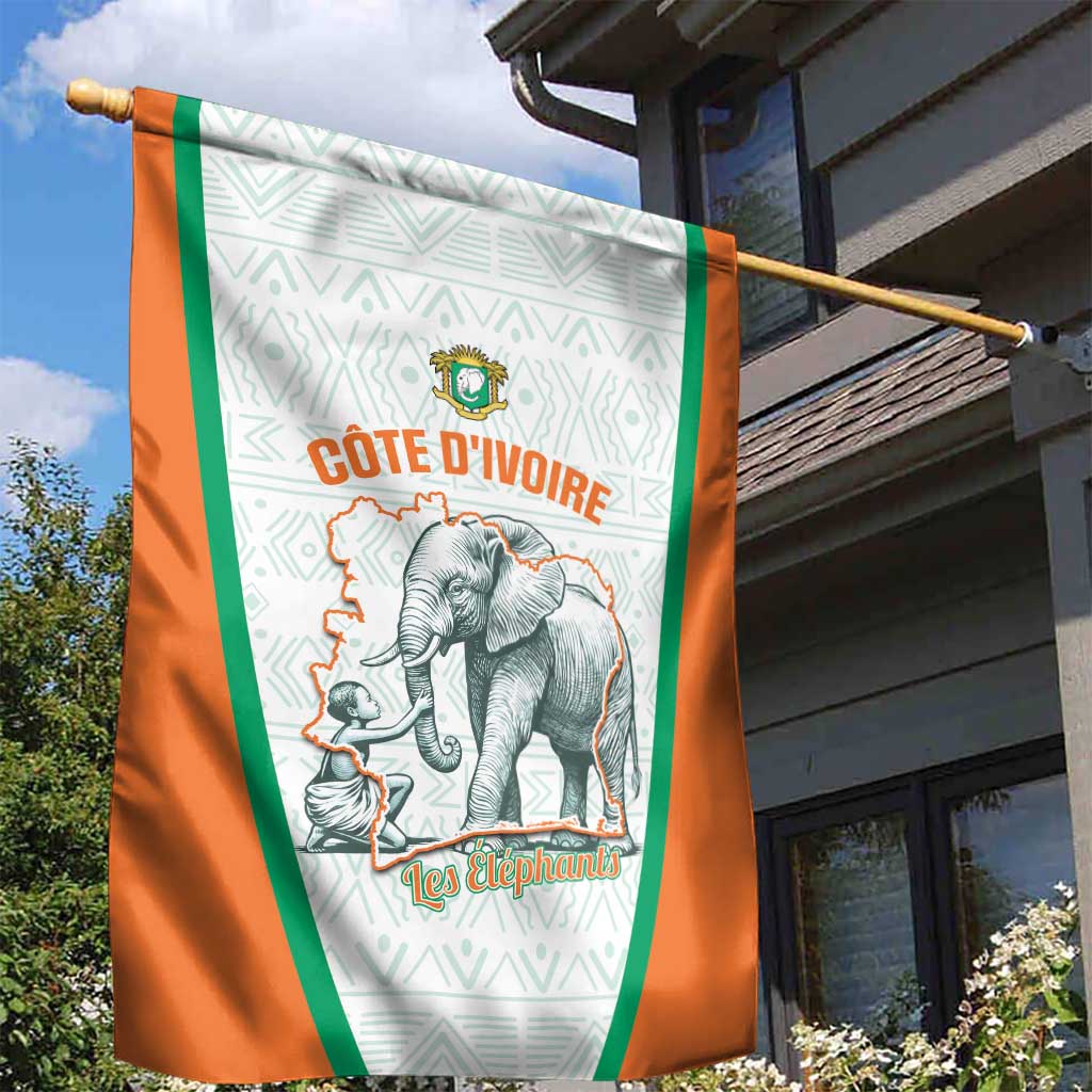 Ivory Coast Football Garden Flag 2026 Cote d'Ivoire Les Elephants White Version - Wonder Print Shop