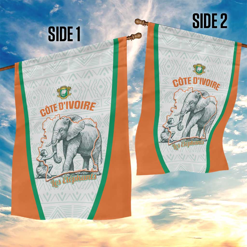 Ivory Coast Football Garden Flag 2026 Cote d'Ivoire Les Elephants White Version - Wonder Print Shop