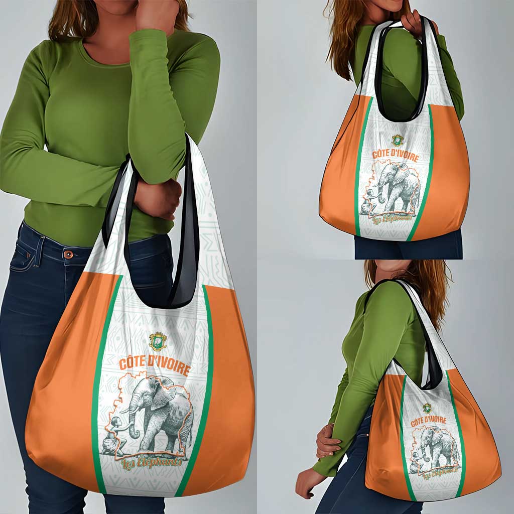 Ivory Coast Football Grocery Bag 2026 Cote d'Ivoire Les Elephants White Version - Wonder Print Shop