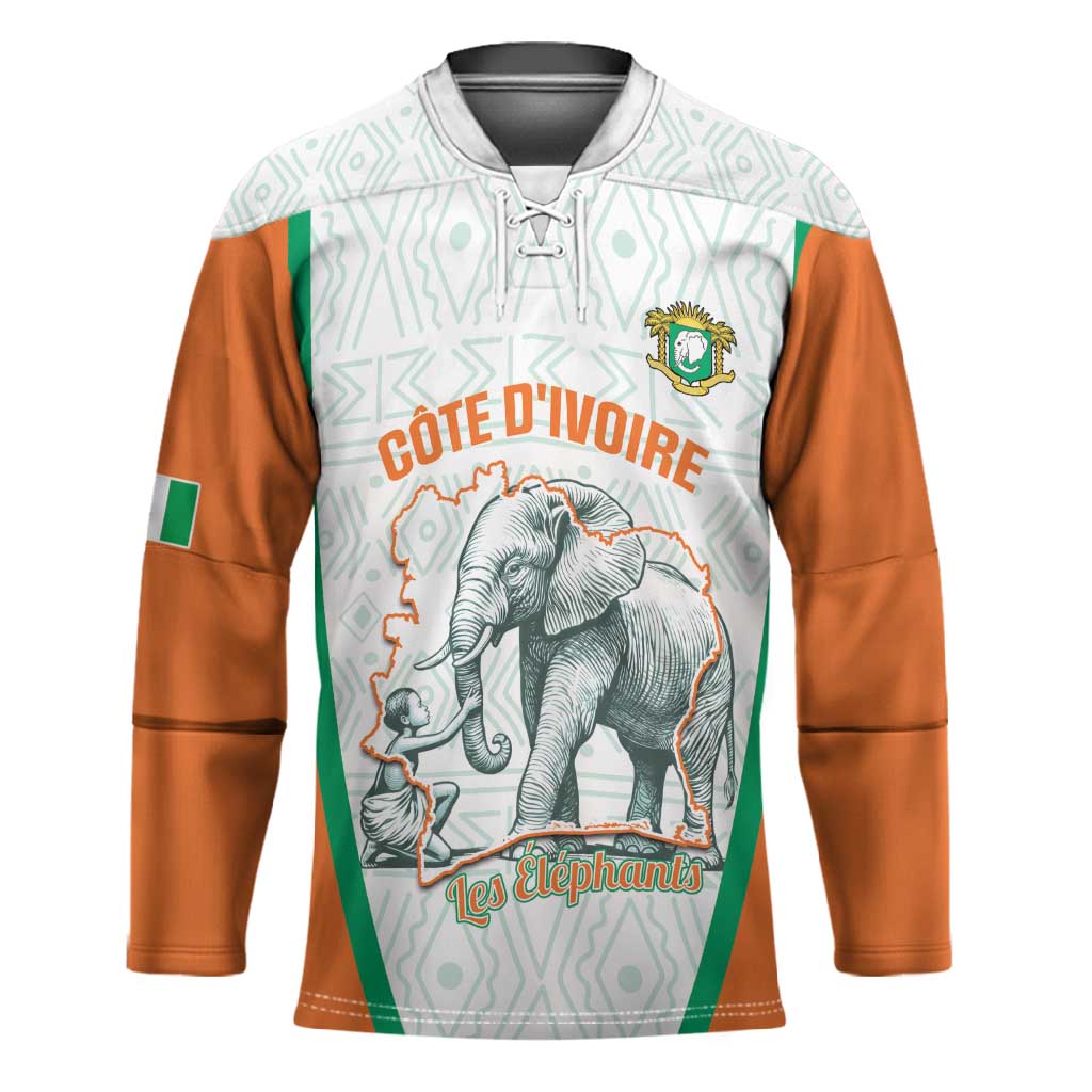 Custom Ivory Coast Football Hockey Jersey 2026 Cote d'Ivoire Les Elephants White Version - Wonder Print Shop