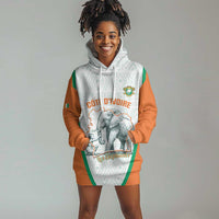Custom Ivory Coast Football Hoodie Dress 2026 Cote d'Ivoire Les Elephants White Version - Wonder Print Shop