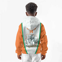 Custom Ivory Coast Football Kid Hoodie 2026 Cote d'Ivoire Les Elephants White Version - Wonder Print Shop