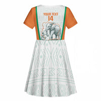 Custom Ivory Coast Football Kid Short Sleeve Dress 2026 Cote d'Ivoire Les Elephants White Version LT14
