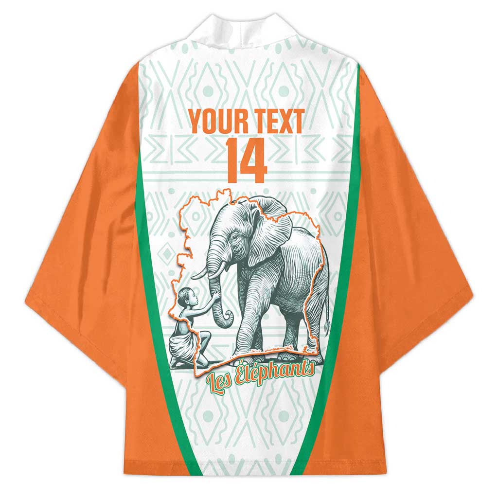 Custom Ivory Coast Football Kimono 2026 Cote d'Ivoire Les Elephants White Version - Wonder Print Shop