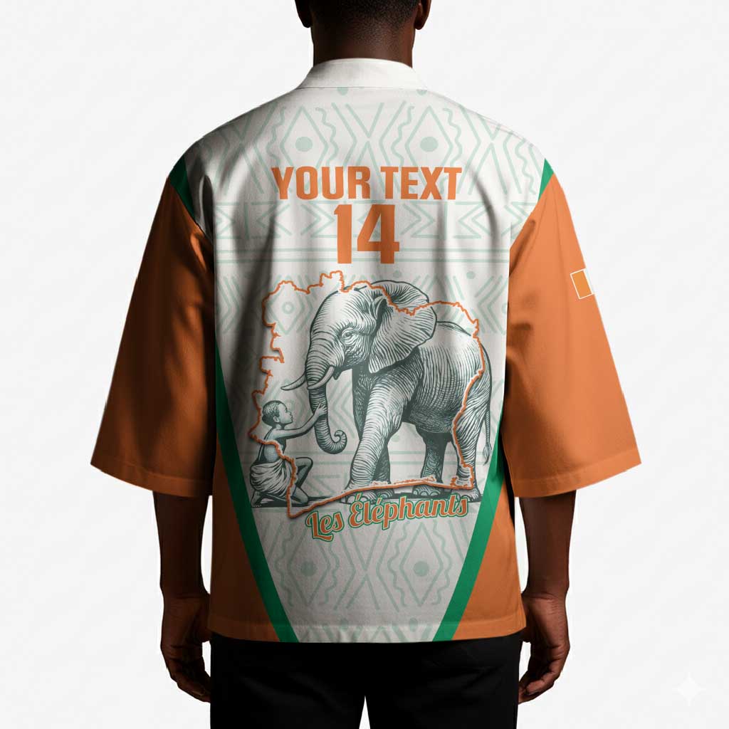 Custom Ivory Coast Football Kimono 2026 Cote d'Ivoire Les Elephants White Version - Wonder Print Shop