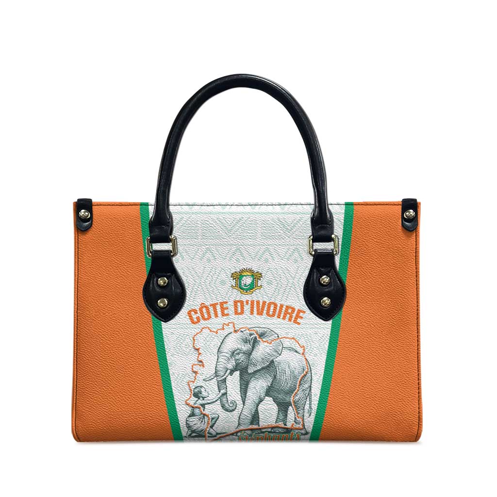 Ivory Coast Football Leather Bag 2026 Cote d'Ivoire Les Elephants White Version - Wonder Print Shop