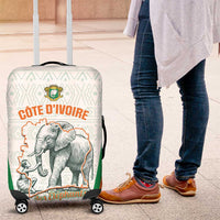 Ivory Coast Football Luggage Cover 2026 Cote d'Ivoire Les Elephants White Version - Wonder Print Shop