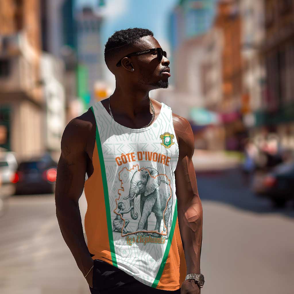 Custom Ivory Coast Football Men Tank Top 2026 Cote d'Ivoire Les Elephants White Version - Wonder Print Shop