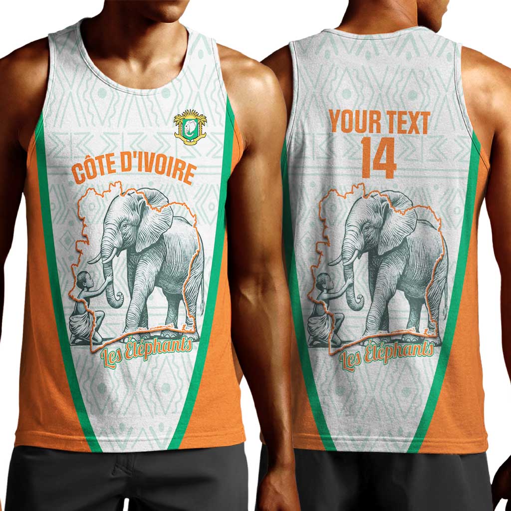 Custom Ivory Coast Football Men Tank Top 2026 Cote d'Ivoire Les Elephants White Version - Wonder Print Shop