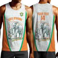 Custom Ivory Coast Football Men Tank Top 2026 Cote d'Ivoire Les Elephants White Version - Wonder Print Shop