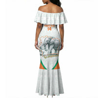 Custom Ivory Coast Football Mermaid Dress 2026 Cote d'Ivoire Les Elephants White Version LT14