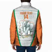 Custom Ivory Coast Football Padded Jacket 2026 Cote d'Ivoire Les Elephants White Version - Wonder Print Shop