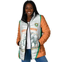 Custom Ivory Coast Football Padded Jacket 2026 Cote d'Ivoire Les Elephants White Version - Wonder Print Shop