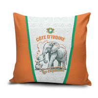 Ivory Coast Football Pillow Cover 2026 Cote d'Ivoire Les Elephants White Version - Wonder Print Shop