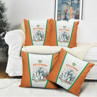 Ivory Coast Football Pillow Cover 2026 Cote d'Ivoire Les Elephants White Version - Wonder Print Shop