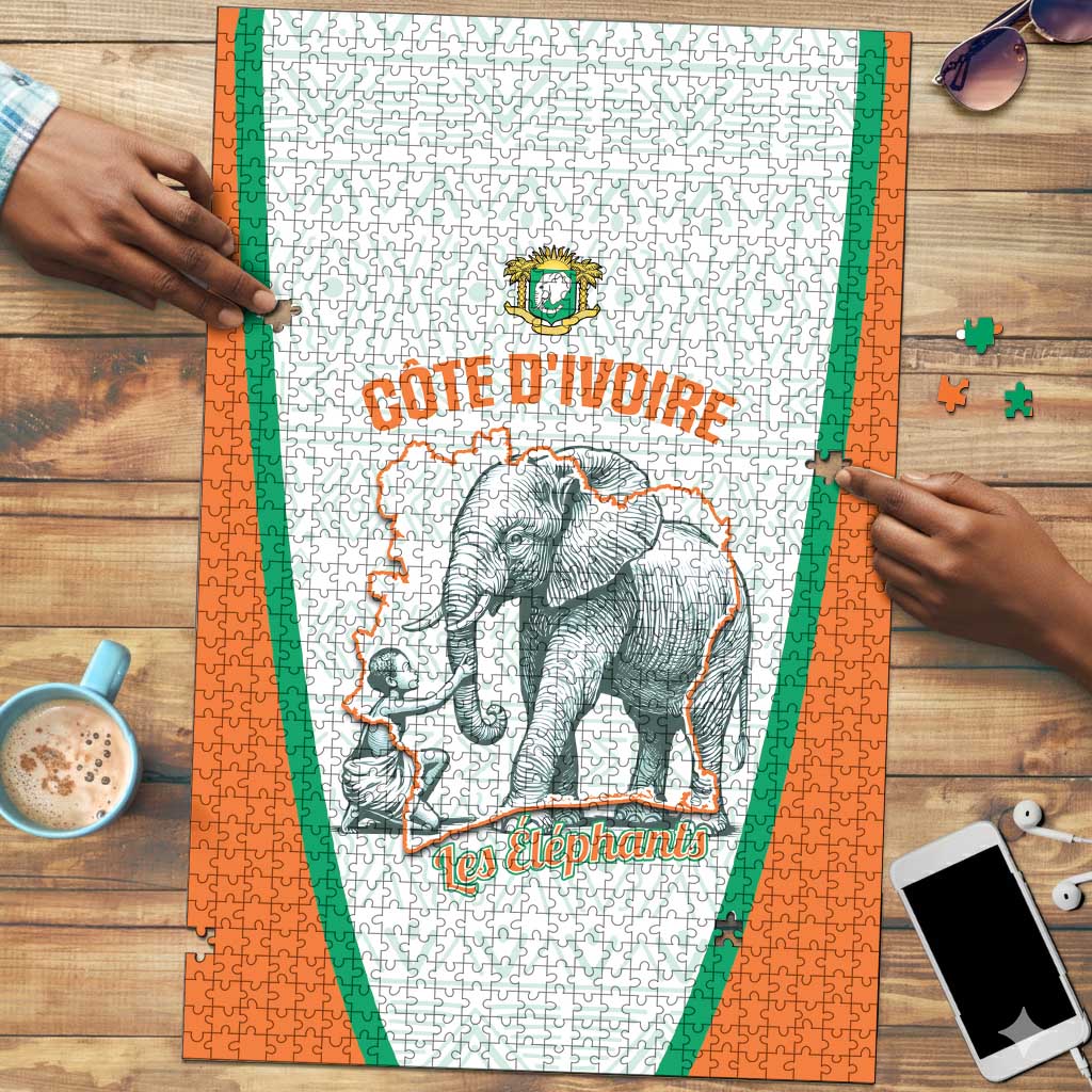 Ivory Coast Football Puzzle 2026 Cote d'Ivoire Les Elephants White Version - Wonder Print Shop