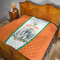 Ivory Coast Football Quilt 2026 Cote d'Ivoire Les Elephants White Version - Wonder Print Shop