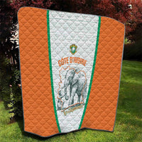 Ivory Coast Football Quilt 2026 Cote d'Ivoire Les Elephants White Version - Wonder Print Shop