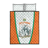 Ivory Coast Football Quilt Bed Set 2026 Cote d'Ivoire Les Elephants White Version - Wonder Print Shop