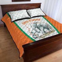 Ivory Coast Football Quilt Bed Set 2026 Cote d'Ivoire Les Elephants White Version - Wonder Print Shop