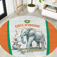 Ivory Coast Football Round Carpet 2026 Cote d'Ivoire Les Elephants White Version - Wonder Print Shop