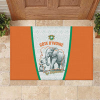 Ivory Coast Football Rubber Doormat 2026 Cote d'Ivoire Les Elephants White Version - Wonder Print Shop