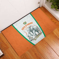 Ivory Coast Football Rubber Doormat 2026 Cote d'Ivoire Les Elephants White Version - Wonder Print Shop