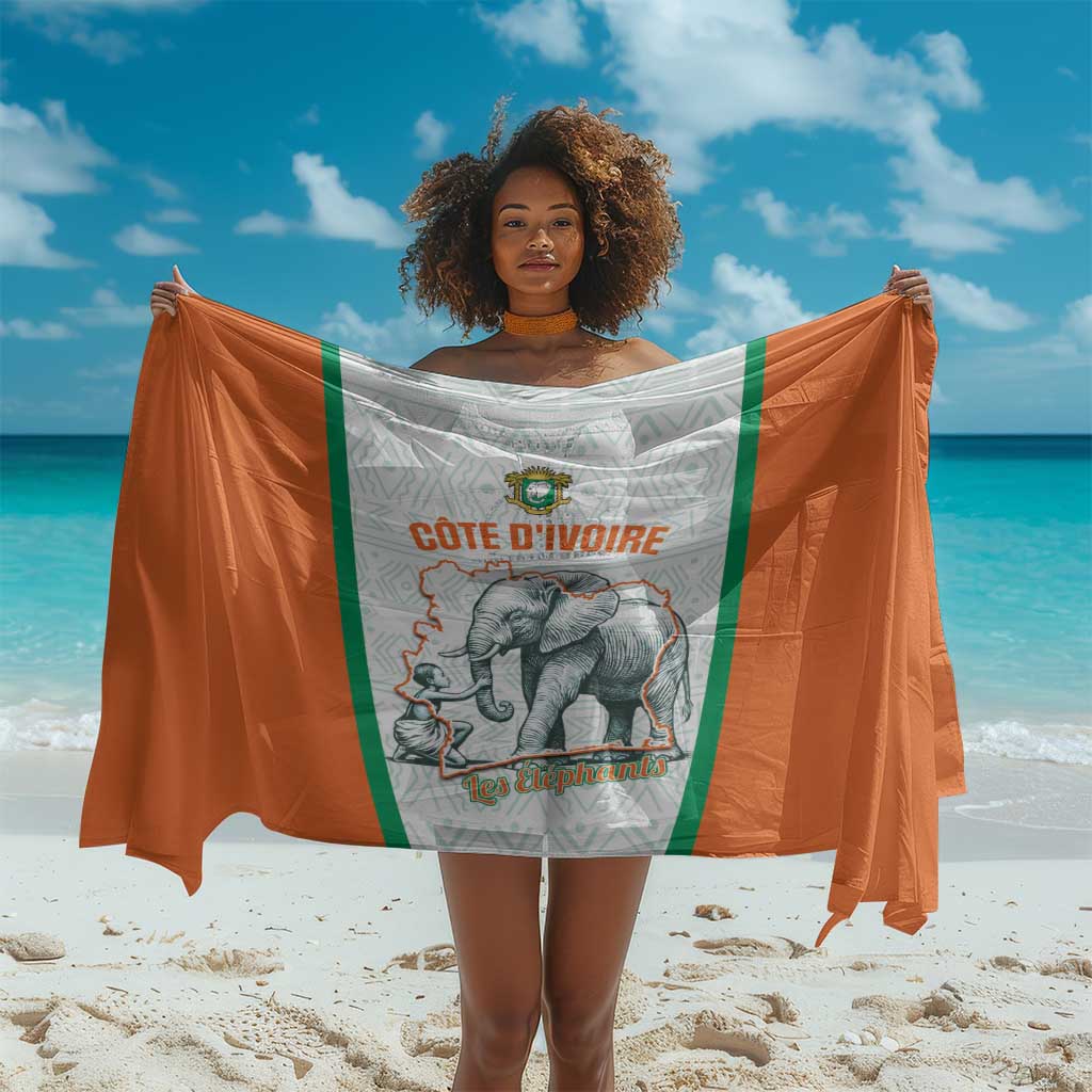 Ivory Coast Football Sarong 2026 Cote d'Ivoire Les Elephants White Version - Wonder Print Shop