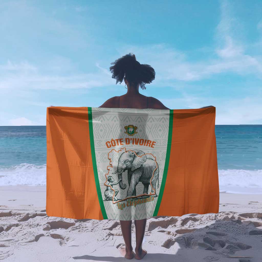Ivory Coast Football Sarong 2026 Cote d'Ivoire Les Elephants White Version - Wonder Print Shop