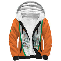 Custom Ivory Coast Football Sherpa Hoodie 2026 Cote d'Ivoire Les Elephants White Version - Wonder Print Shop
