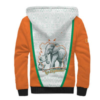 Custom Ivory Coast Football Sherpa Hoodie 2026 Cote d'Ivoire Les Elephants White Version - Wonder Print Shop