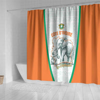 Ivory Coast Football Shower Curtain 2026 Cote d'Ivoire Les Elephants White Version - Wonder Print Shop