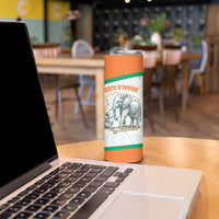 Custom Ivory Coast Football Skinny Tumbler 2026 Cote d'Ivoire Les Elephants White Version - Wonder Print Shop