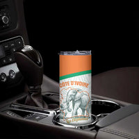 Custom Ivory Coast Football Skinny Tumbler 2026 Cote d'Ivoire Les Elephants White Version - Wonder Print Shop